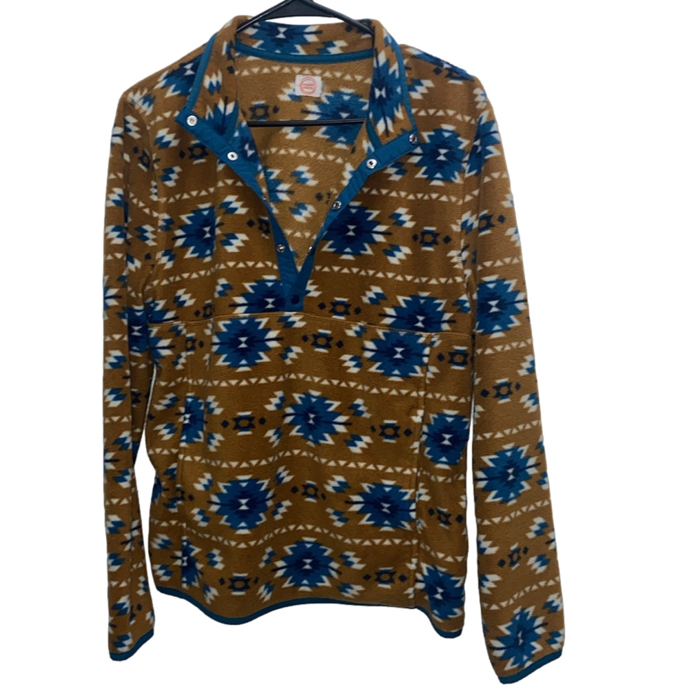 Wonder Nation Fleece Pullover Sweatshirt Aztec Western Turquoise Size XXL